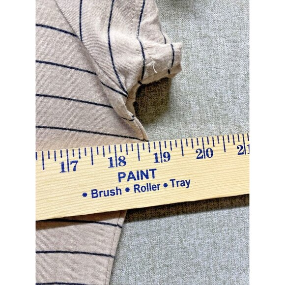 Prana Womens Jersey Knit Dress Size Medium Tan Black Stripped Sides Cinched - Picture 7 of 11